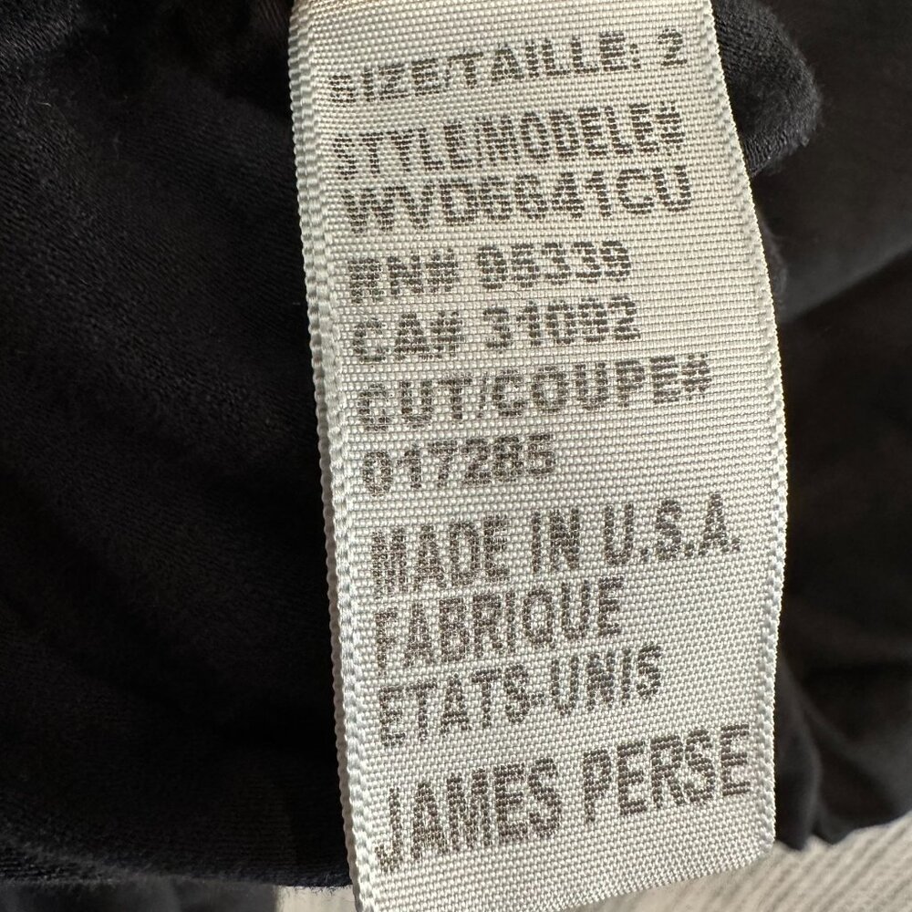 James Perse Standard Ruched V-Neck Jersey Dress - Black - Picture 10 of 11